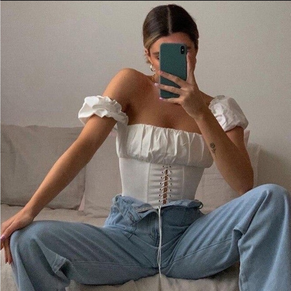 Lace-up corset top